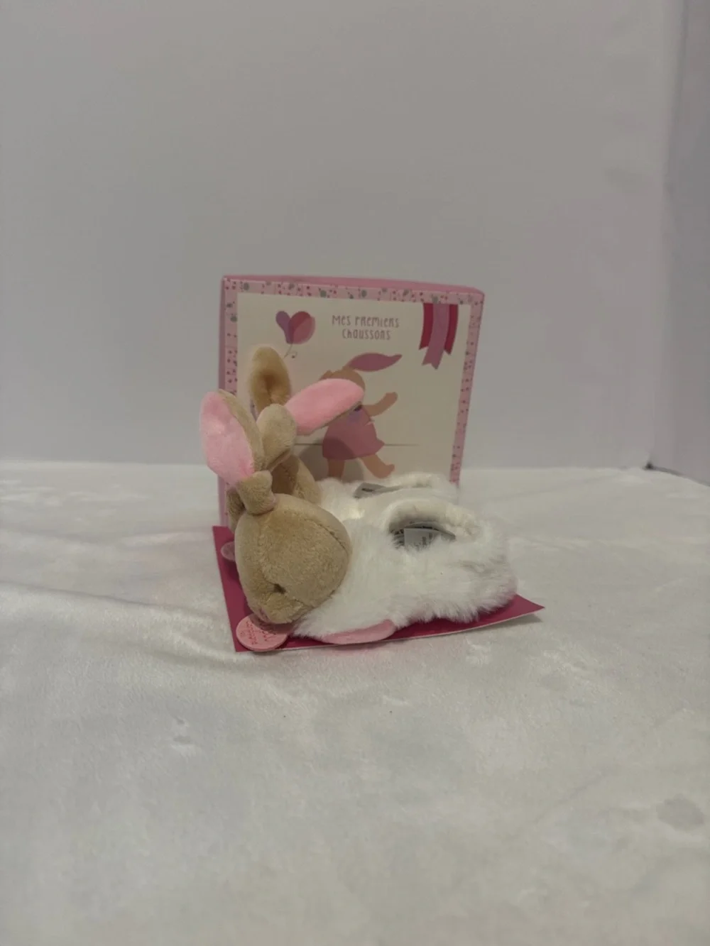 Doudou et Campagnie Bunny Baby Rattle Booties Slippers Rattle